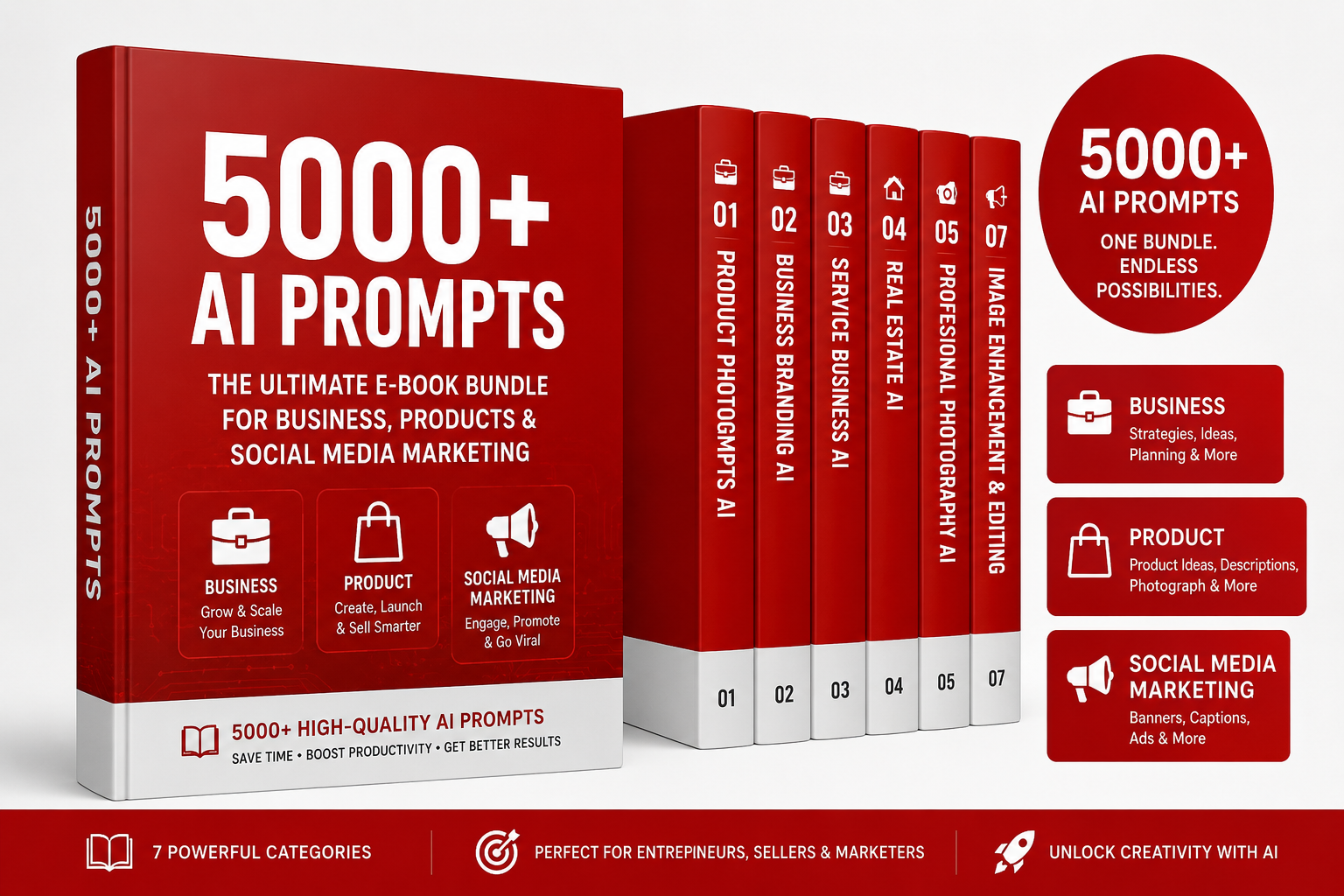 5000+ AI Prompts bundle for business, product and social media marketing